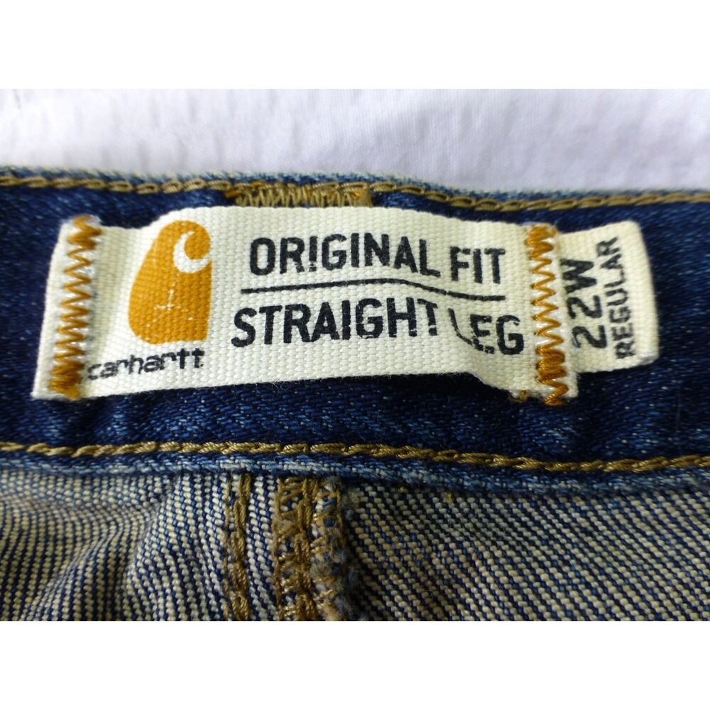 NWT Carhartt Womens Plus Original Fit Straight Leg Blue Denim Jeans 22W Regular - Picture 5 of 16